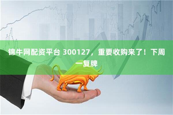 锦牛网配资平台 300127，重要收购来了！下周一复牌